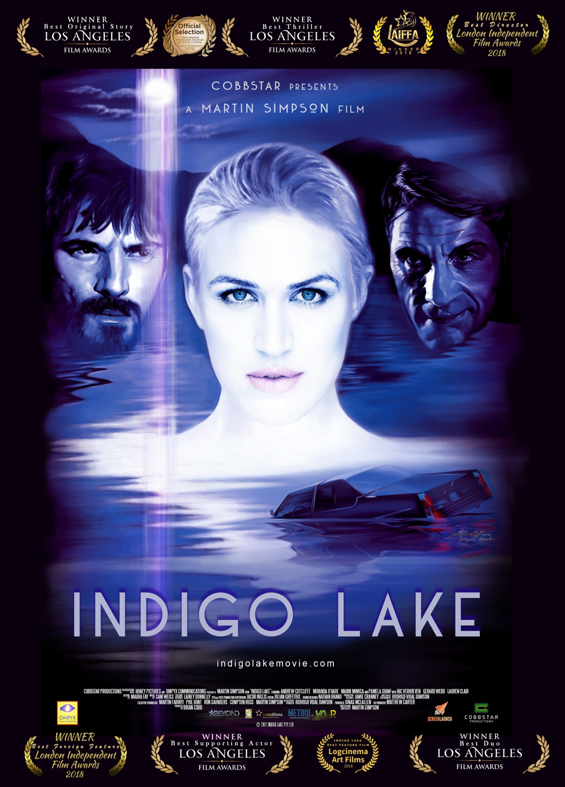 Indigo Lake poster with festival laurels
